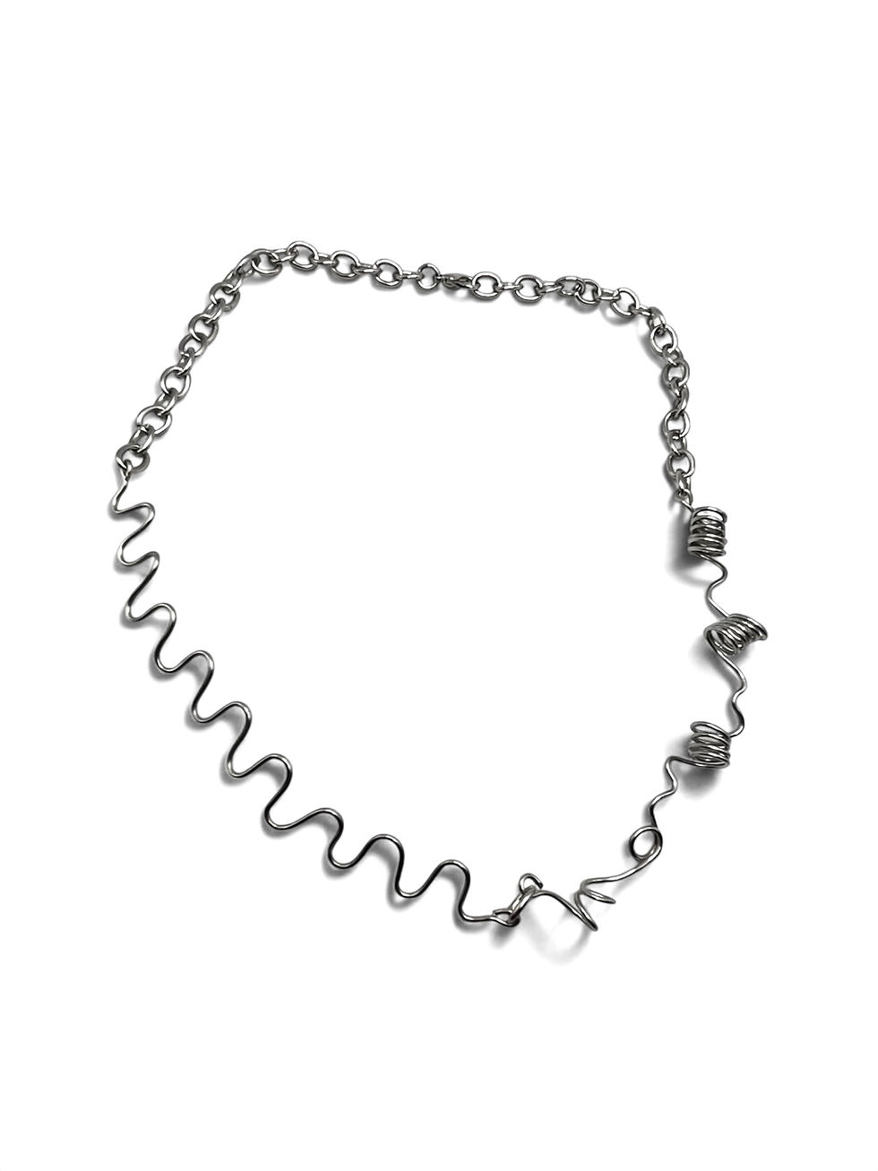 Miniature : The Abstract Silver Wire Sculptural Necklace