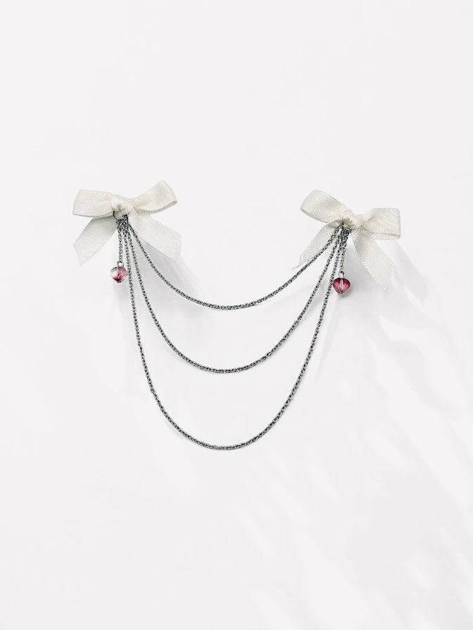Miniature : White Bow Cascade Hair Clip