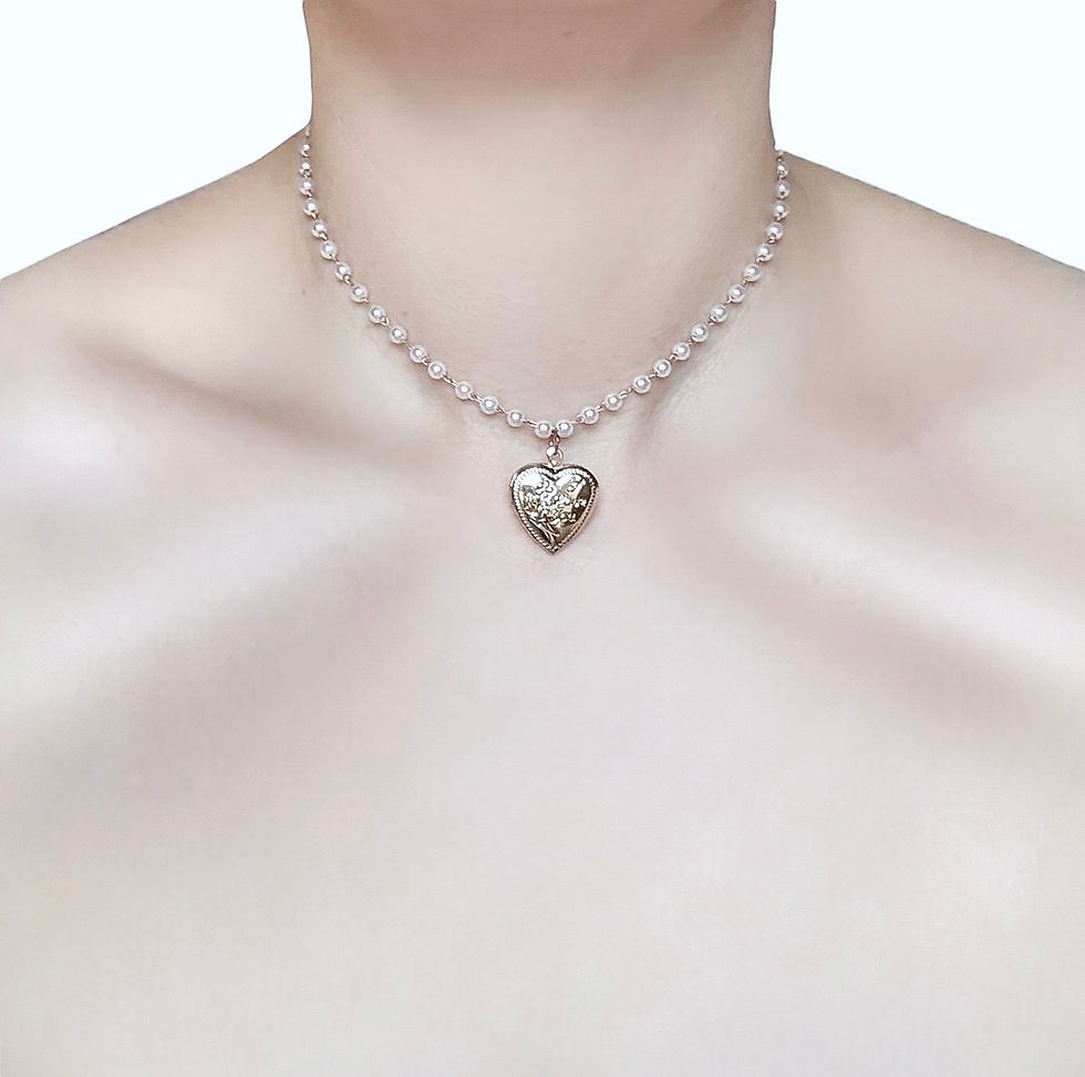 Heart Locket Pearl Necklace