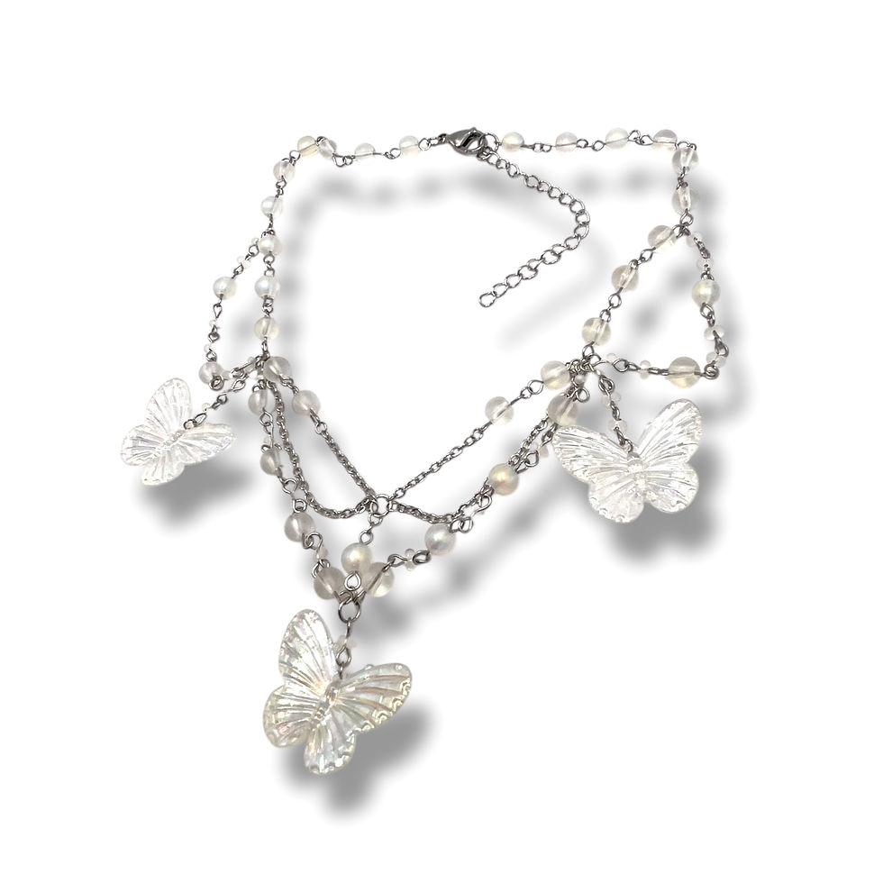 Miniatyrbild: The Lunaria Butterfly Cascade Necklace