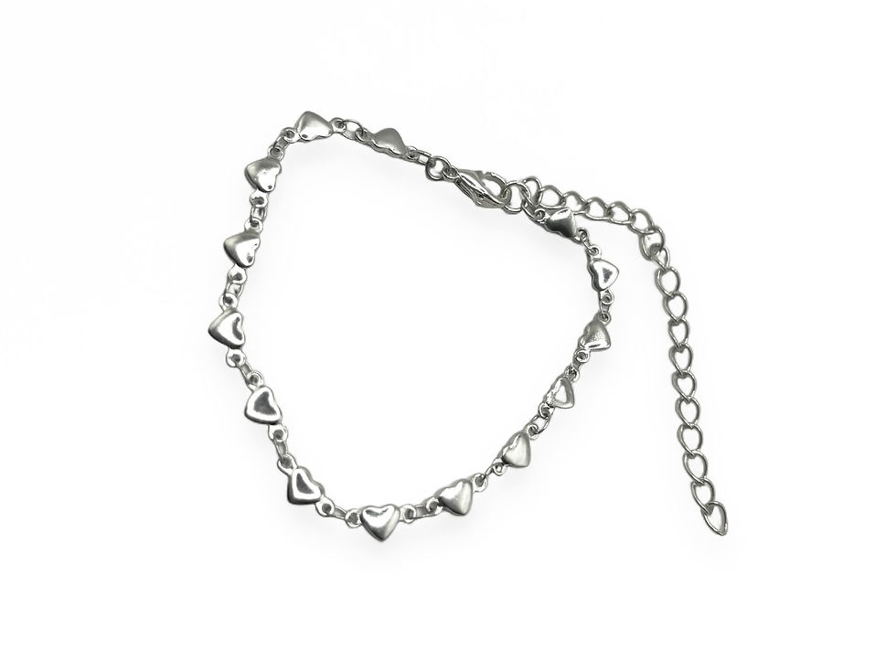Thumbnail: Stainless Steel Heart Link Chain Bracelet
