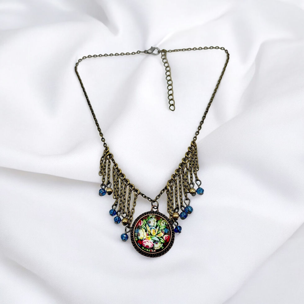 Miniature : Vintage Floral Charm Necklace 