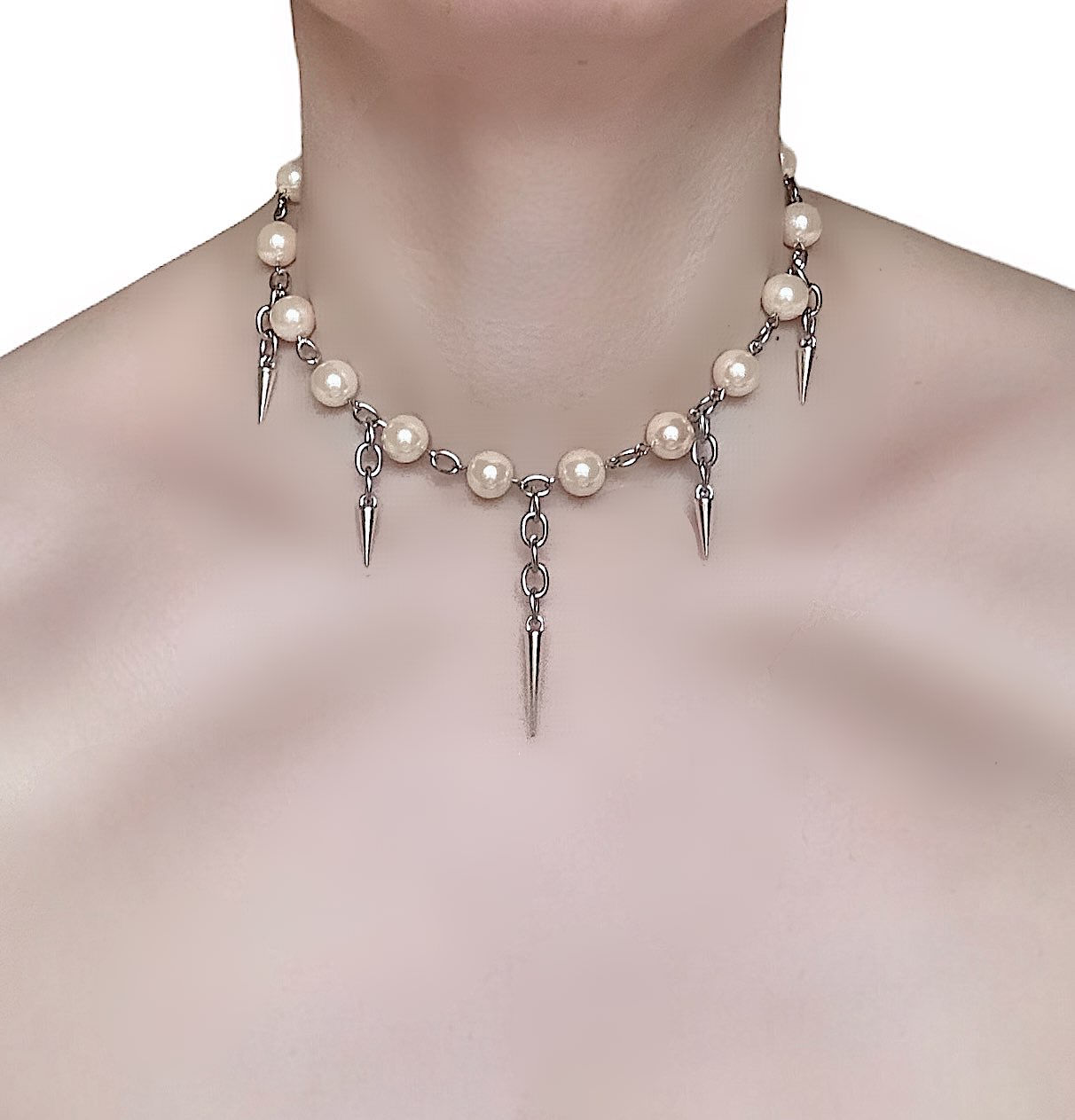 Spiked Pearl Necklace