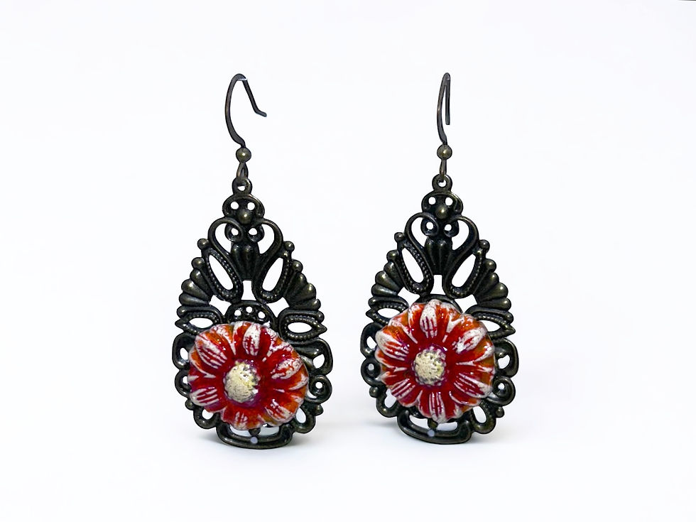 Miniature : Filigree Flower Earrings 