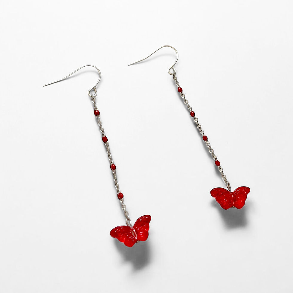 Miniaturbild: The Crimson Butterfly Drop Earrings