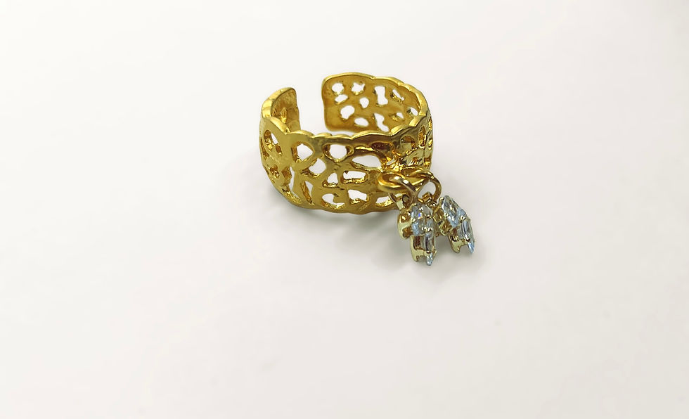Miniatyrbild: Matte Gold Filigree Ring