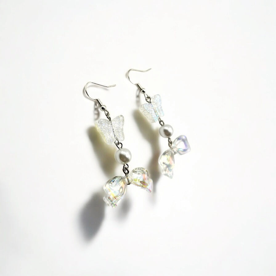 Thumbnail: Iridescent Bow & Butterfly Earrings
