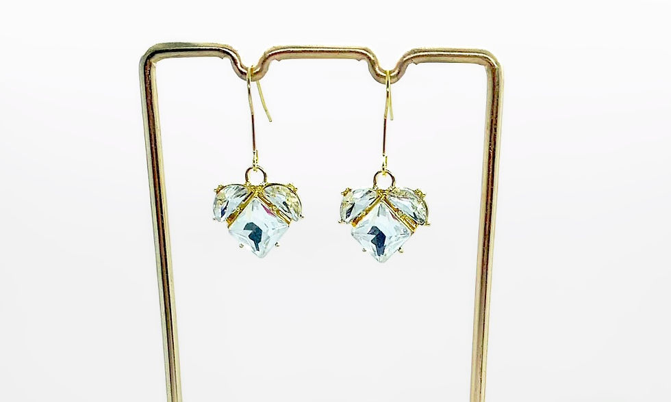 Miniature : Rhinestone Heart Earrings 