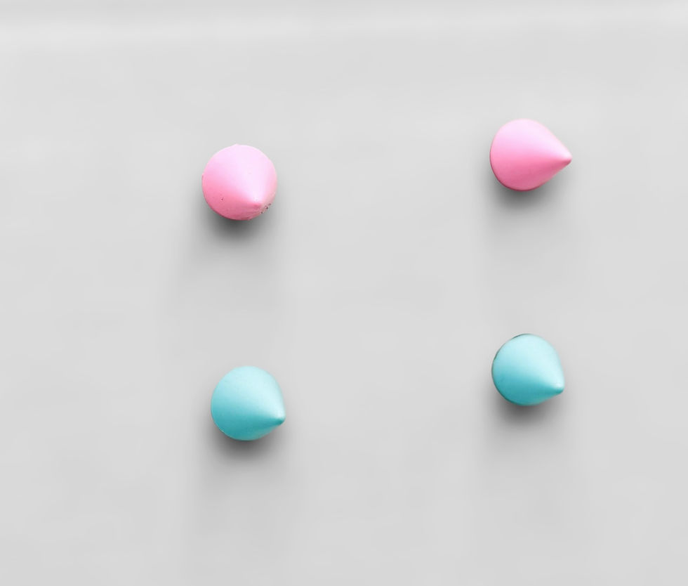 Miniaturbild: Pink and Blue Spike Stud Earring Set 