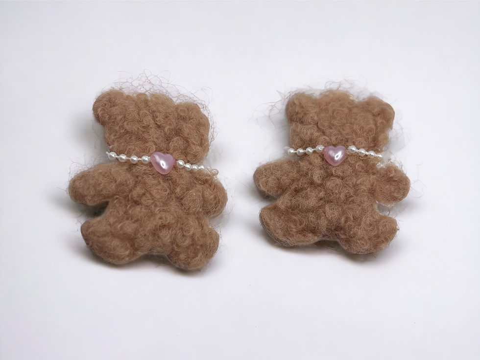 Thumbnail: Fluffy Bear Hair Clips