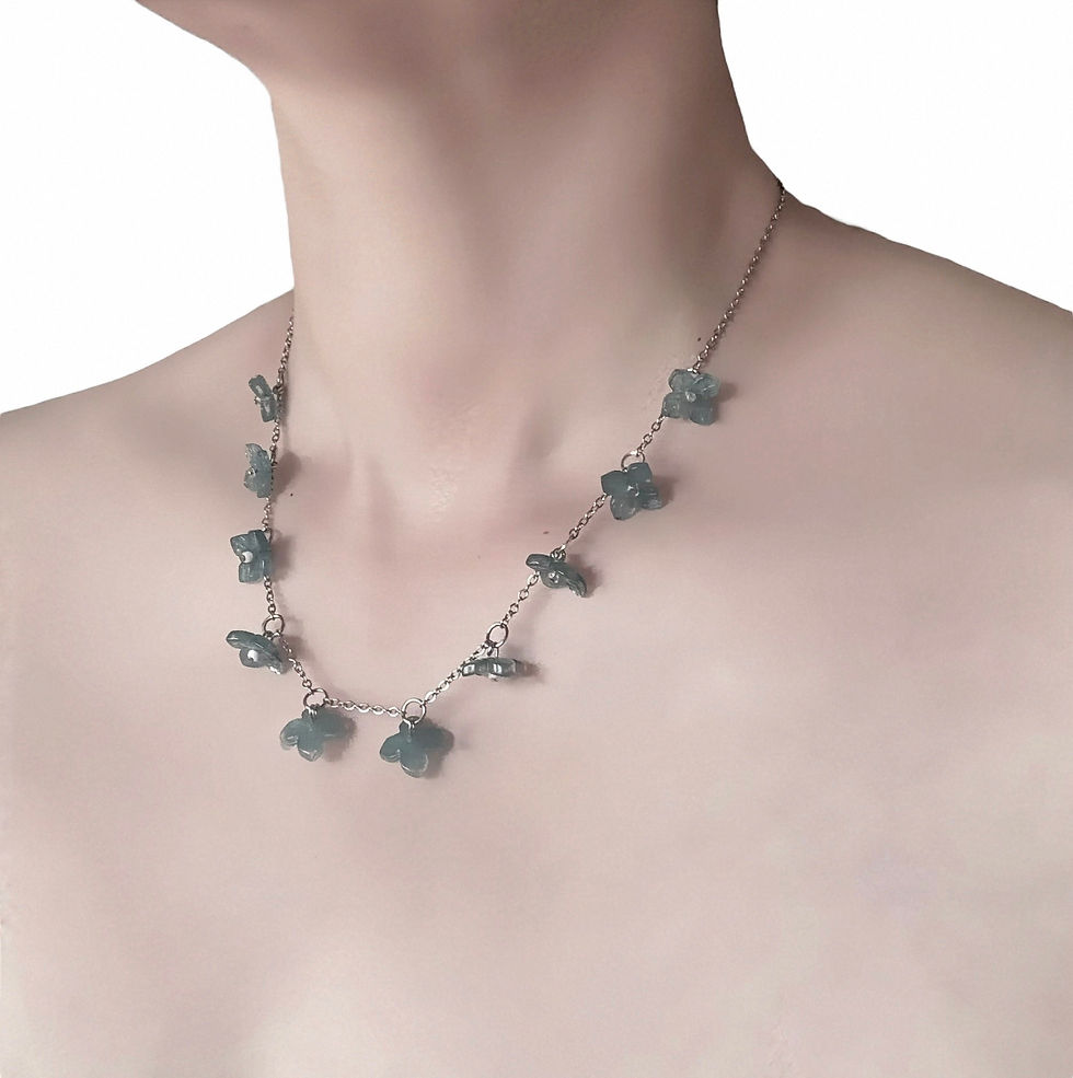 Thumbnail: Teal Bloom Flower Necklace 