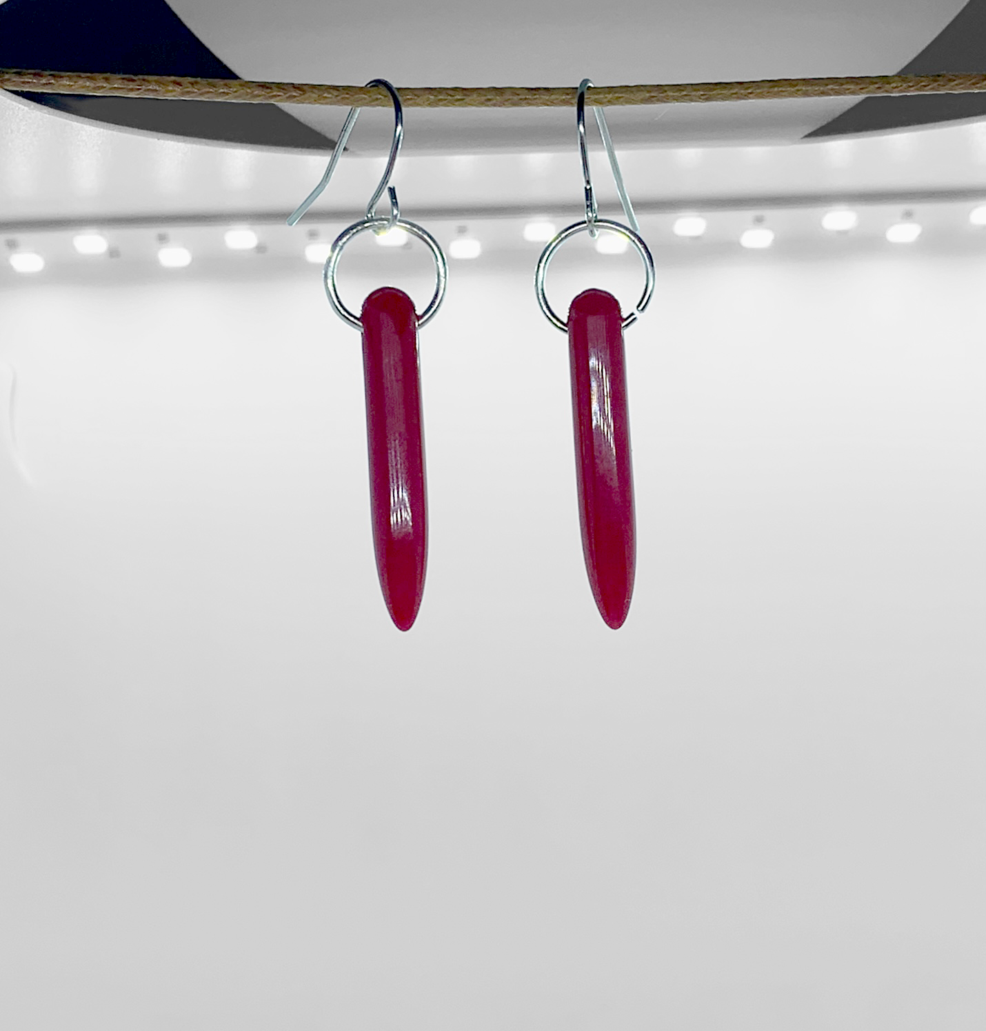Red Dagger Drop Earrings
