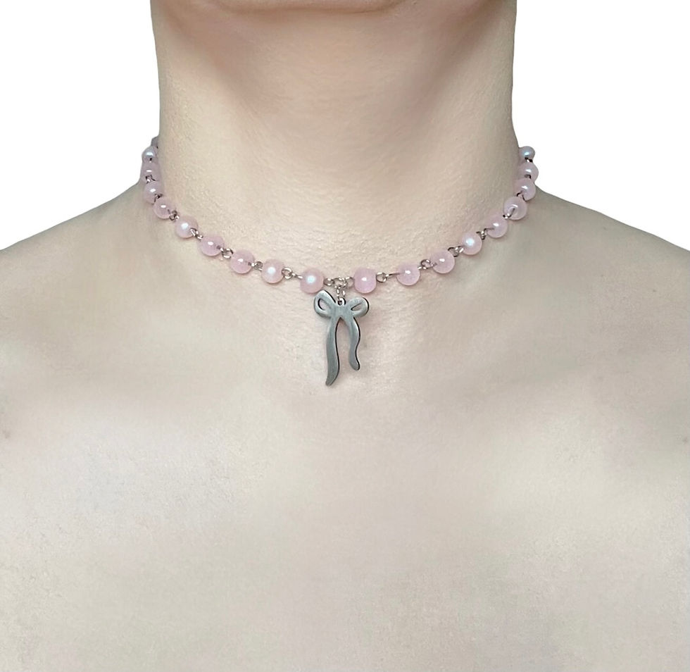 Miniatyrbild: The Blush Ribbon Rosary Choker 