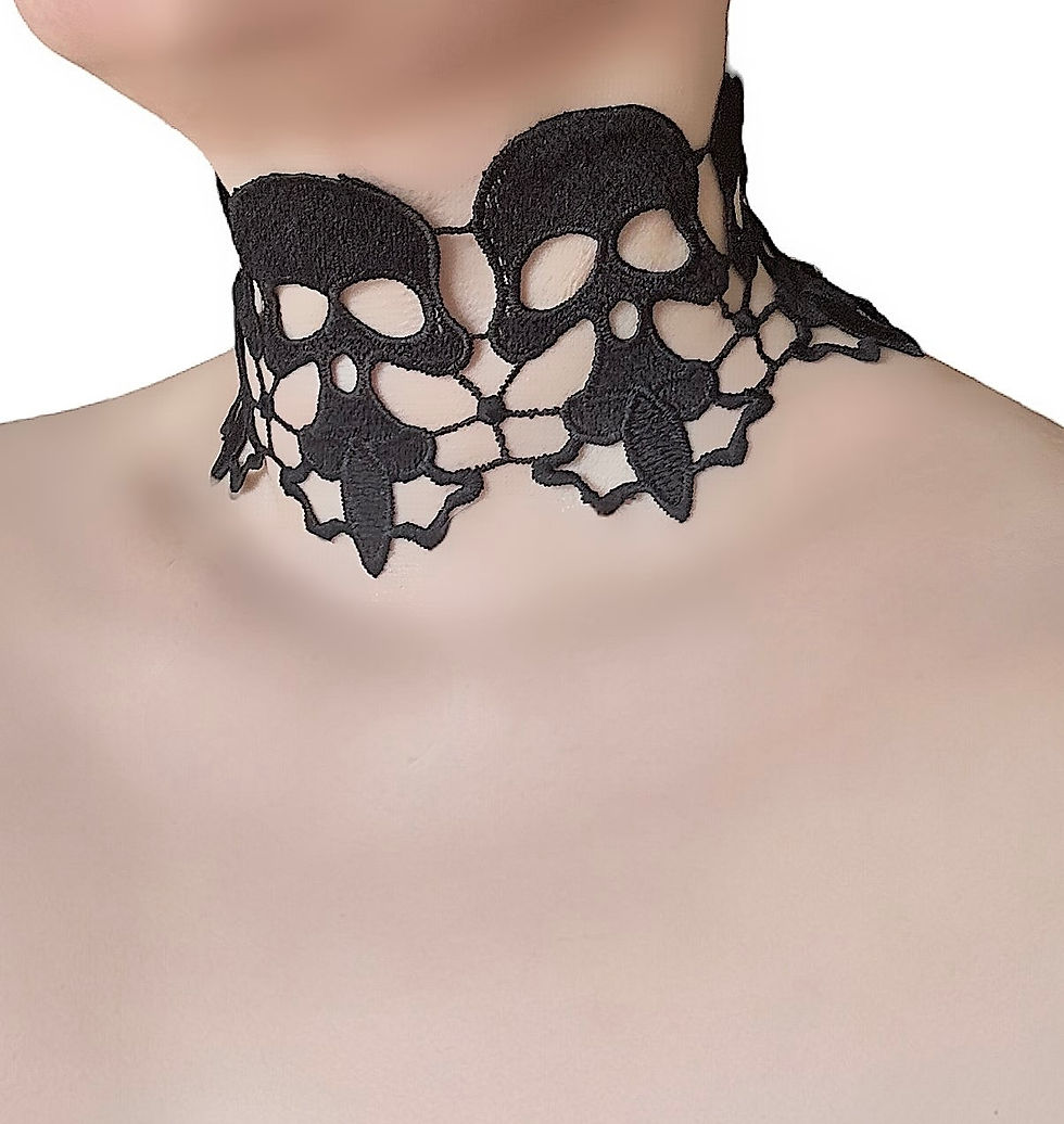 Miniature : Midnight Skull Lace Choker