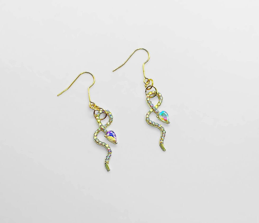 Thumbnail: Rhinestone Snake Earrings 