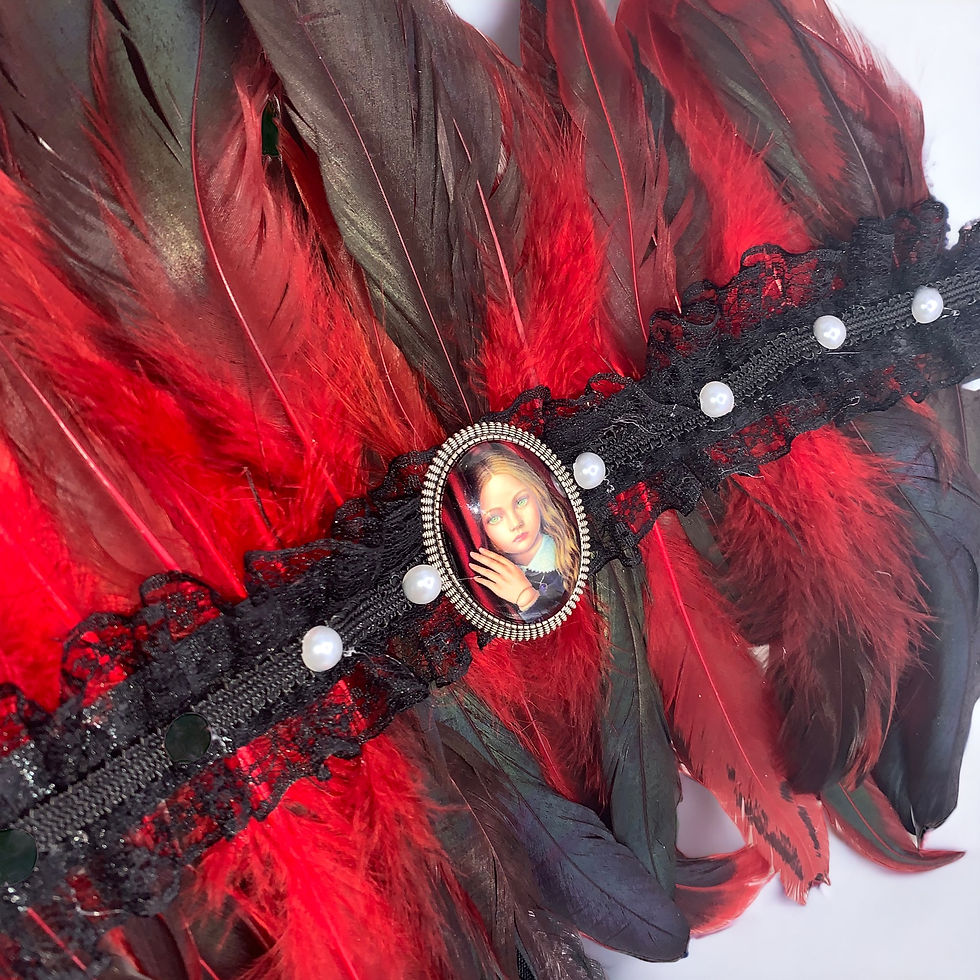 Miniature : Victorian Gothic Feather Choker