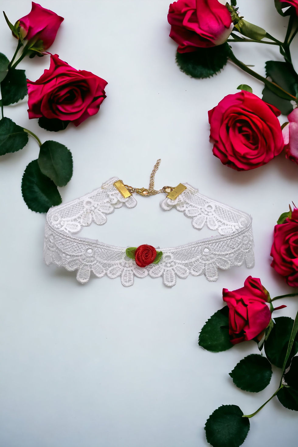 Miniature : Red Rose Lace Choker