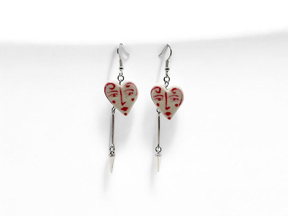 Miniaturbild: The Dual Identity Ceramic Face Earrings