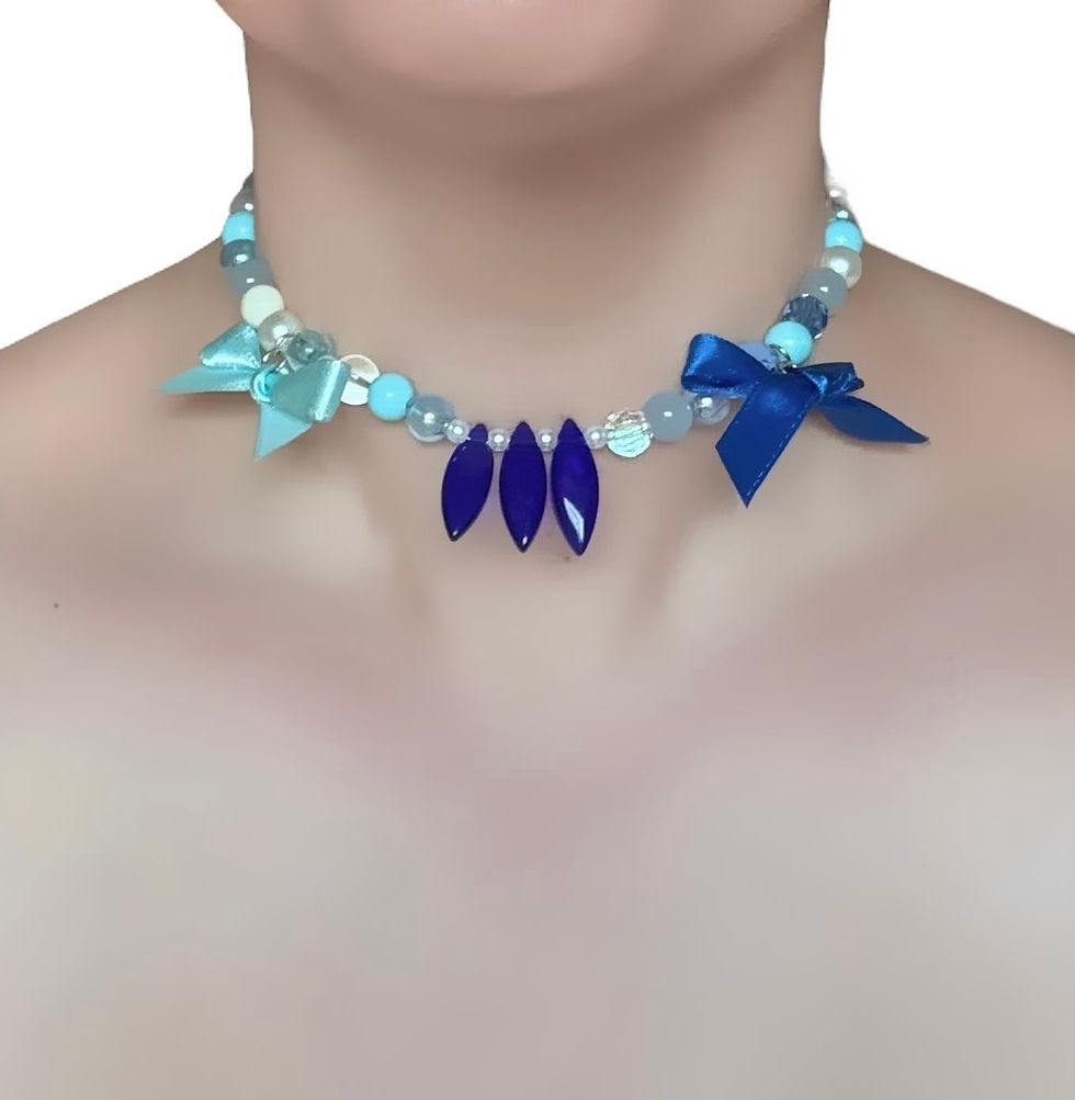 Miniatyrbild: Blue Glass & Moonlight Choker
