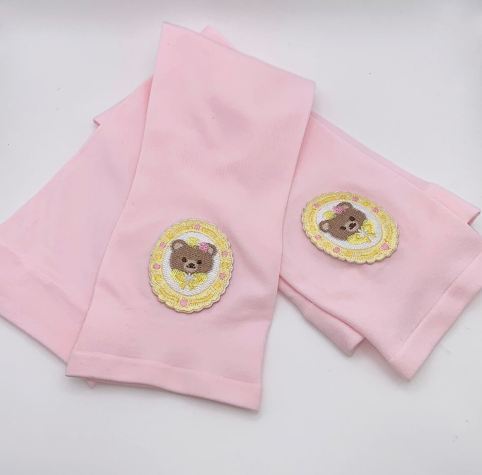 Miniature : Cute Bear Pink Fingerless Long Gloves