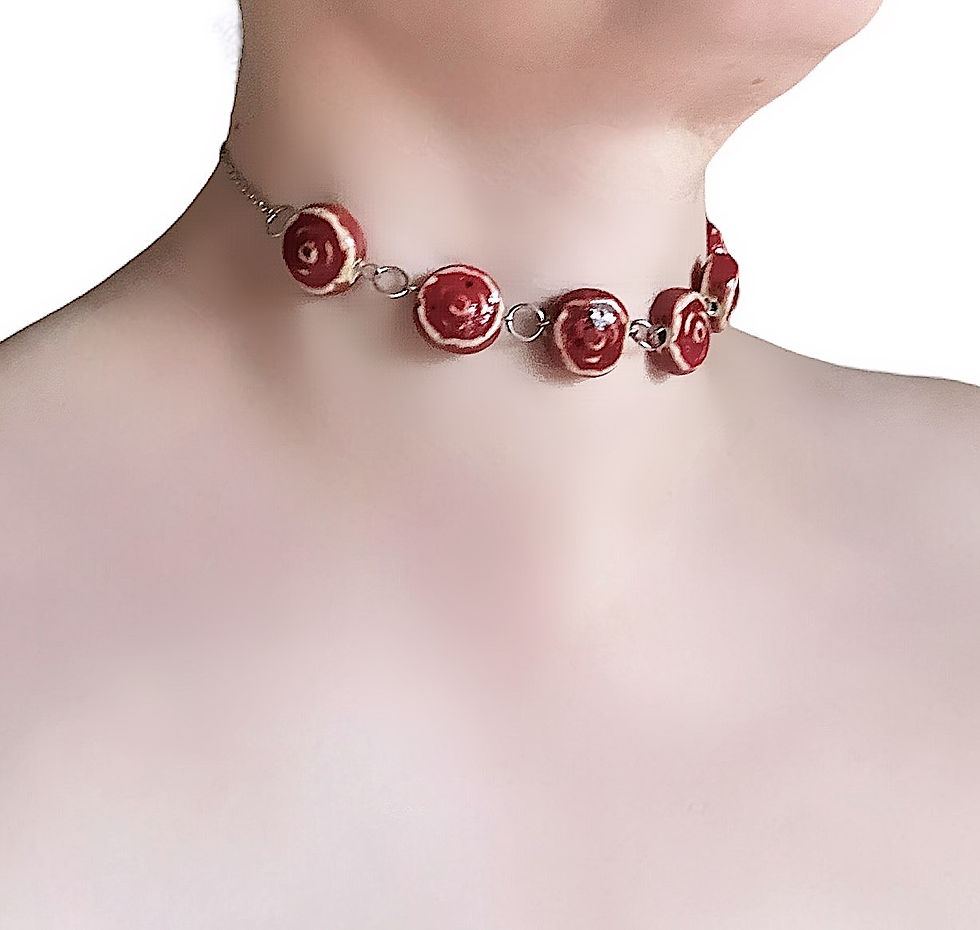 Miniature : The Ceramic Rosebud Choker