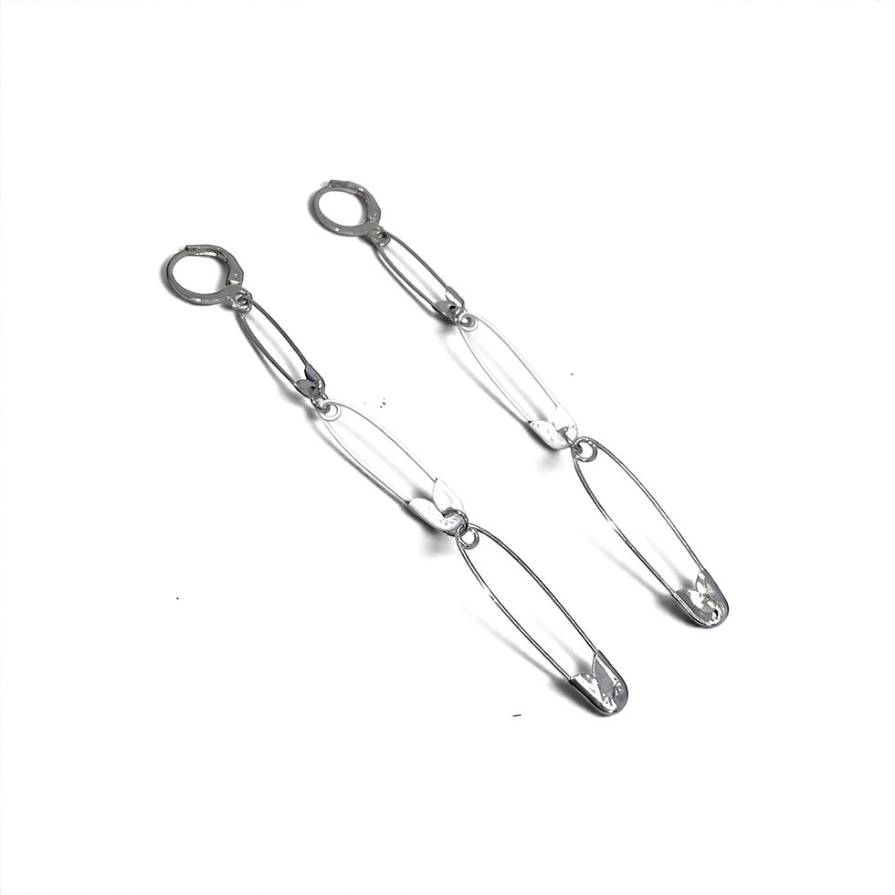 Miniatura: Ghostlink Safety Pin Drop Earrings