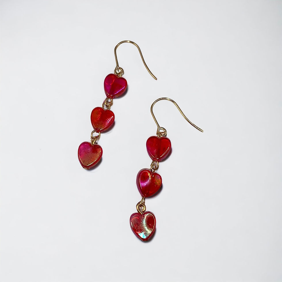 Miniature : Red Heart Earrings 