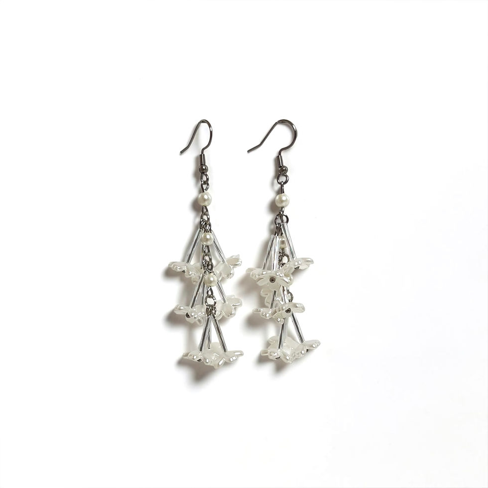 Thumbnail: The Ivory Flower Cascade Earrings 