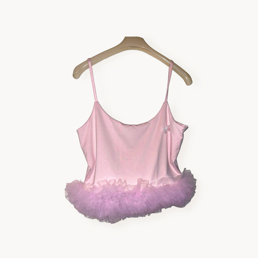 Miniature : Pink Ruffles Spaghetti Stap Top