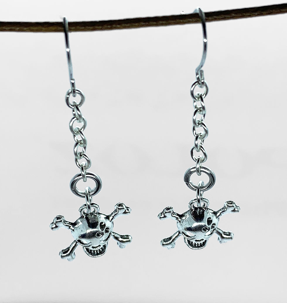 Miniaturbild: Silver Skull Earrings 