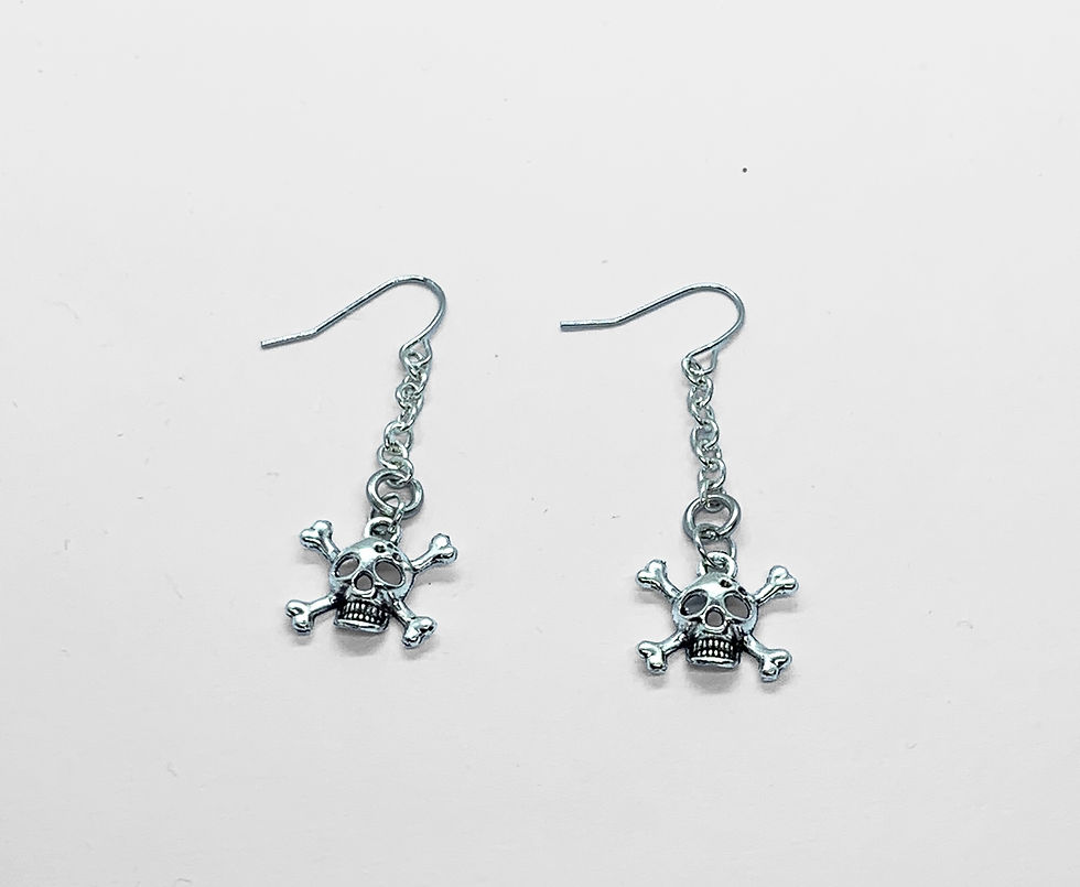 Miniature : Silver Skull Earrings 