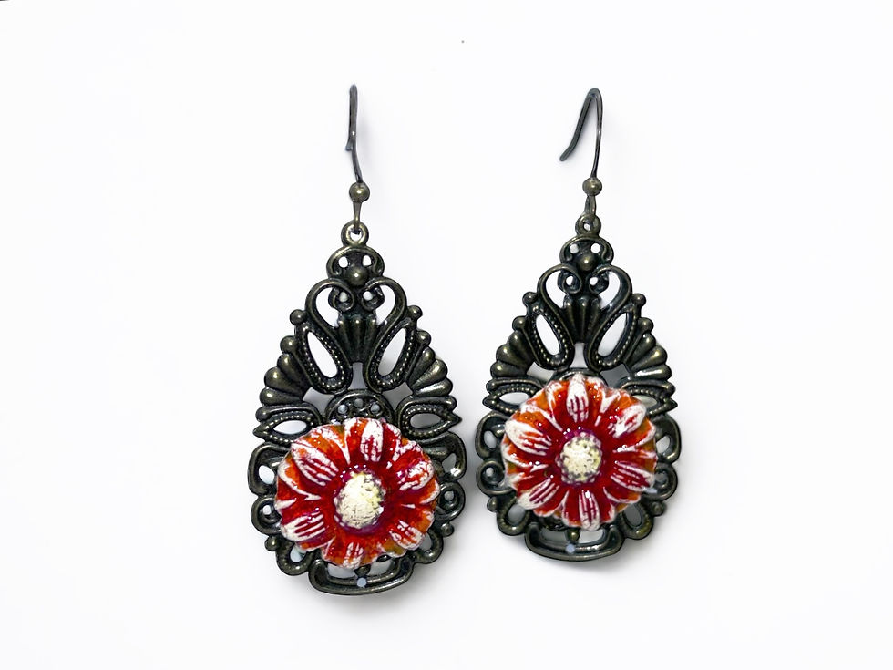 Miniature : Filigree Flower Earrings 