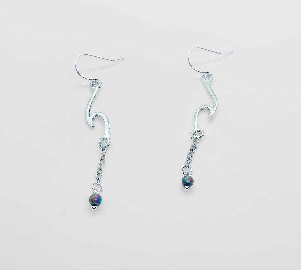 Thumbnail: Irregular Hematite Drop Earrings 