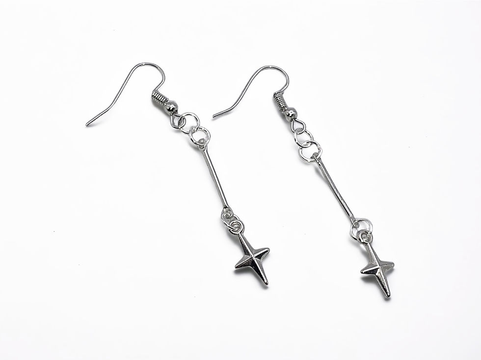 Miniatura: Four Point Vertical Drop Earrings 