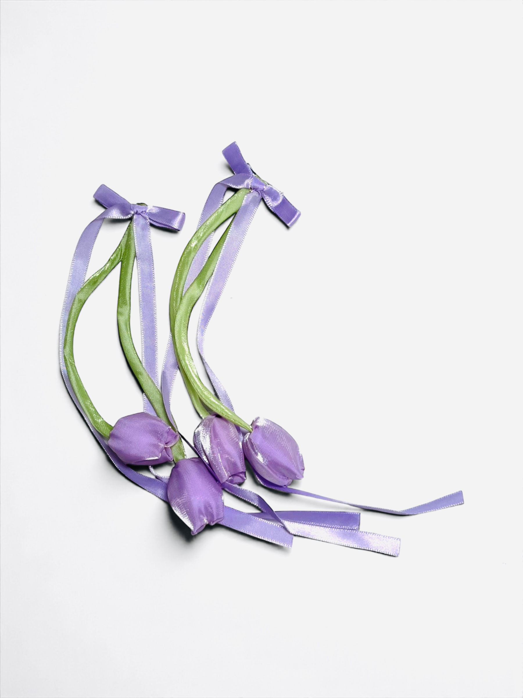 Lilac Meadow Tulip Hair Clips