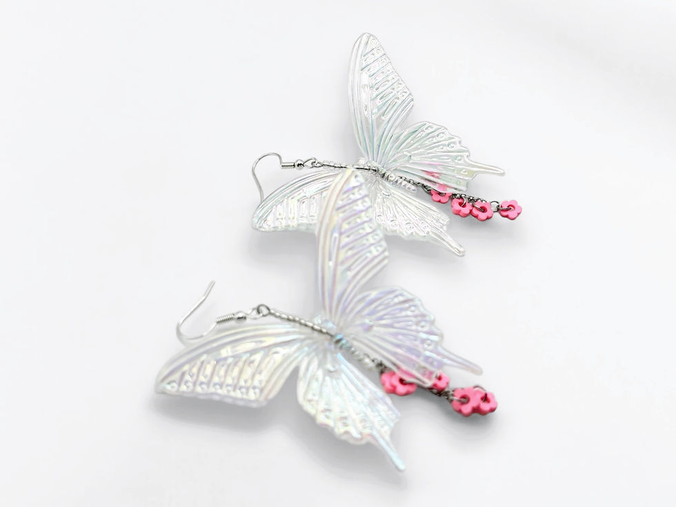 Miniature : Iridescent Butterfly Garden Earrings 
