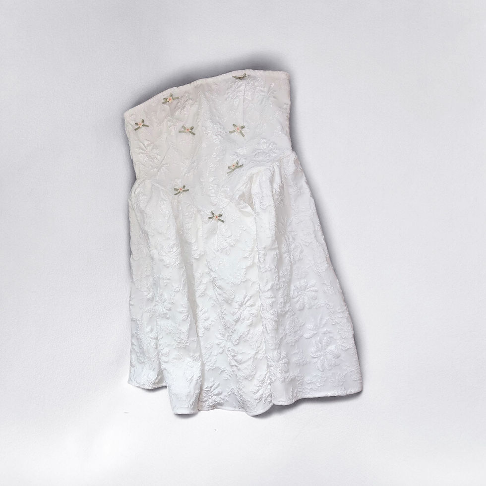 Miniature : Jacquard Flare Dress with Embroidered Flowers