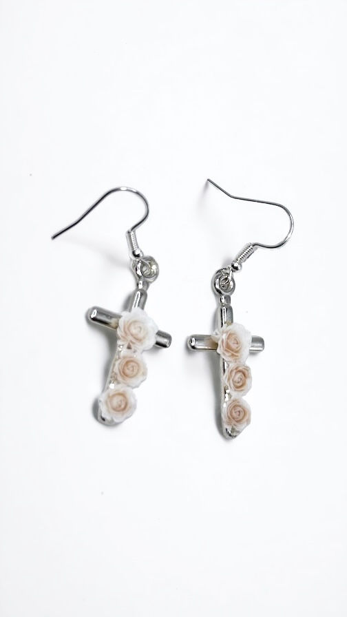 Miniaturbild: The Divine Rose Cross Earrings