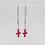 Miniatura: Metallic Red Cross Earrings