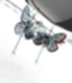 Miniatyrbild: Filigree Butterfly Drop Earrings - Silver Plated Hooks