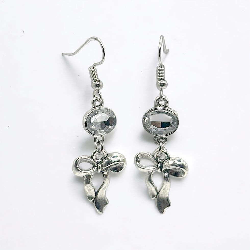 Thumbnail: Dangle Bow Drop Earrings
