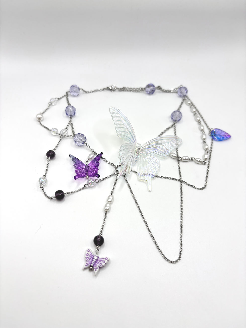 Miniature : The Crystal Wing Butterfly Layered Choker