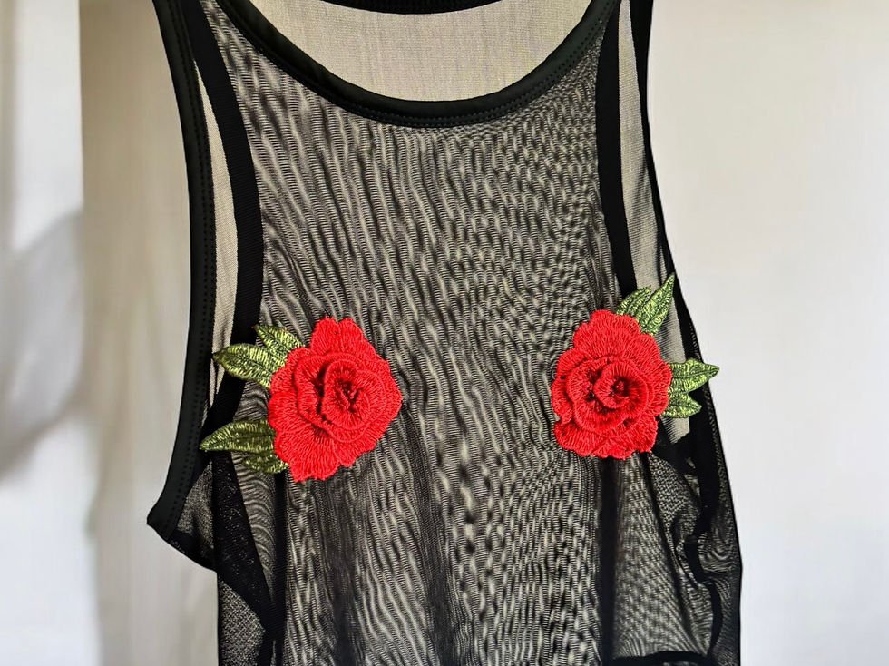 Miniatura: Femme Fatale Black Mesh Tank Top