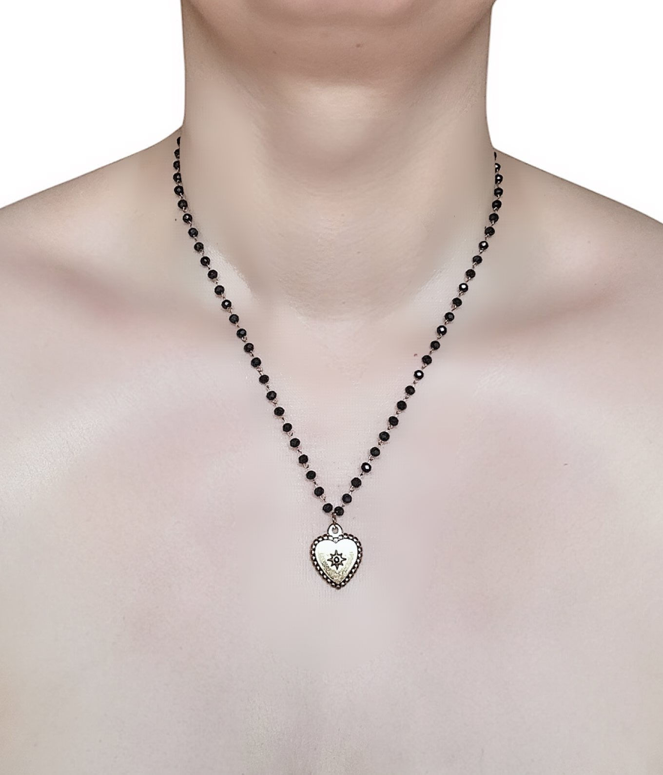 Tarnished Heart Rosary Necklace