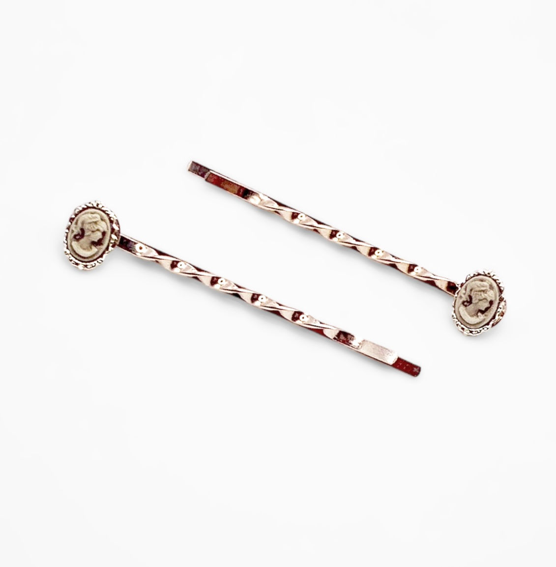 Cream Cameo Hair Slides