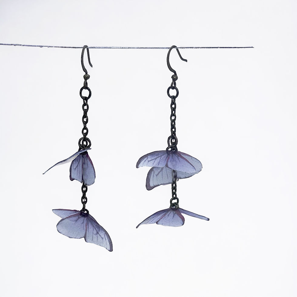 Miniature : Purple Butterfly Drop Earrings