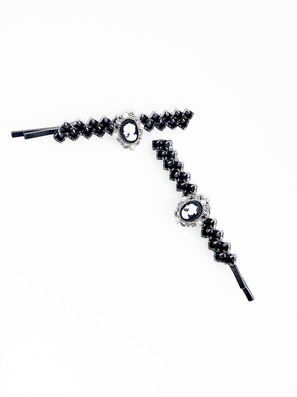 Miniatyrbild: Rhinestone Cameo Hair Slides