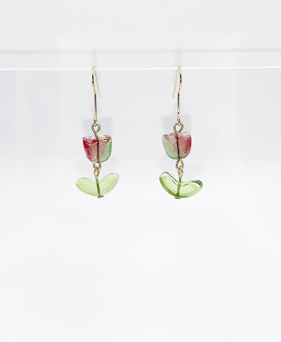 Thumbnail: Glass Flower Earrings