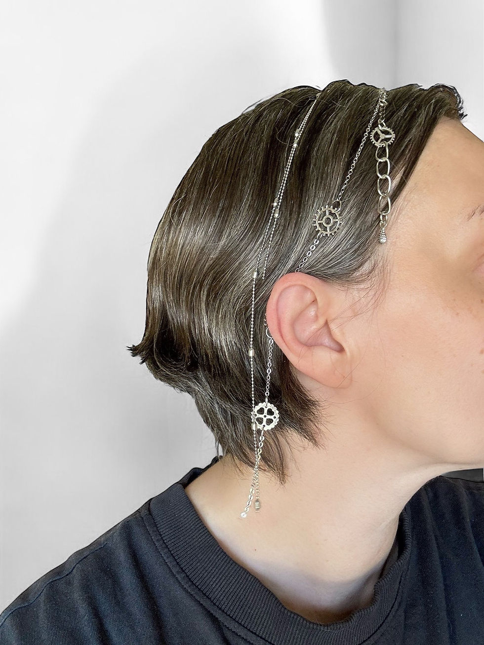 Miniature : Cogs and Chains Hair Clip