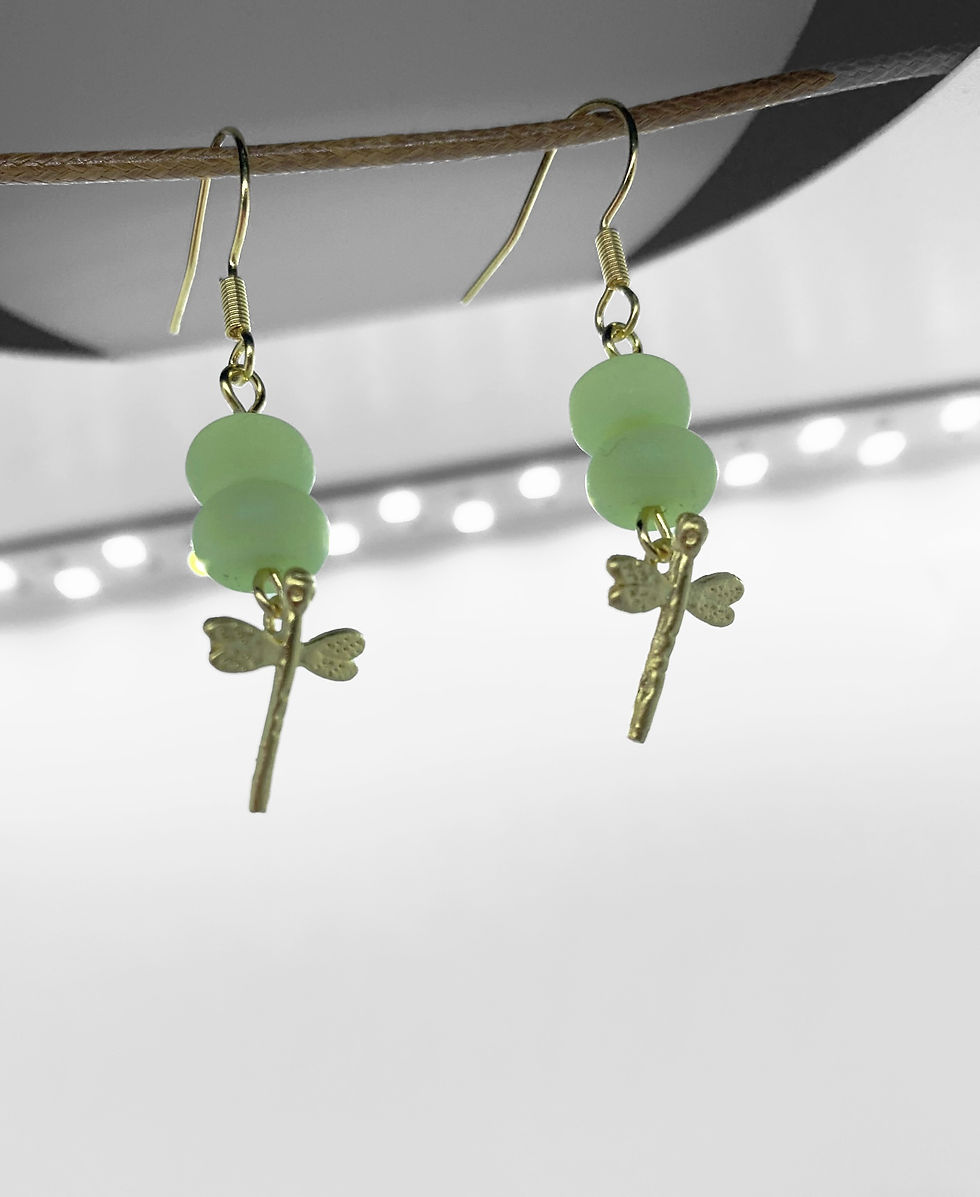 Miniaturbild: Green Dragonfly Earrings